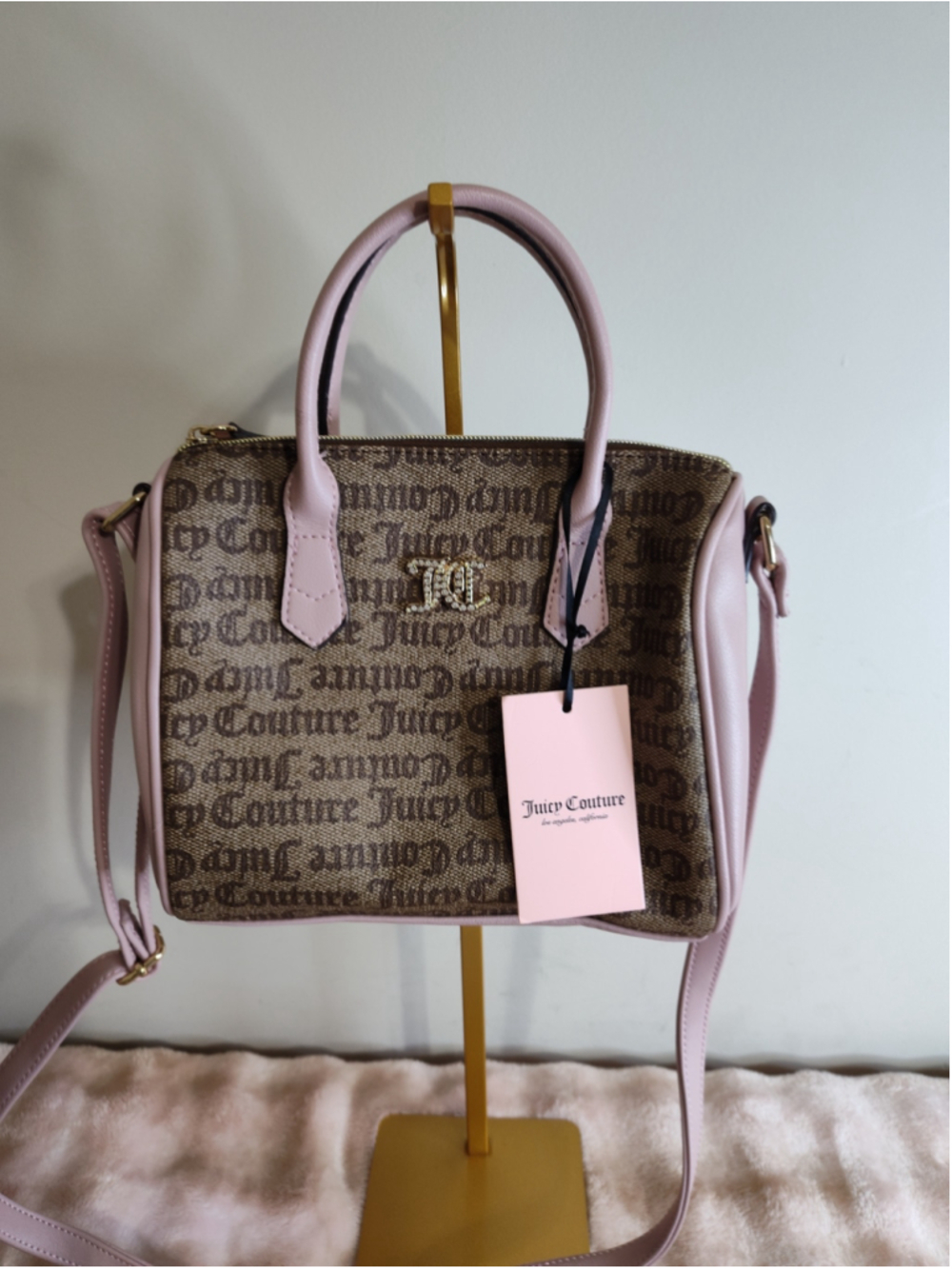 Women's Juicy Couture Brown and Pink Satchel Bag, One Size
